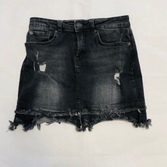 7 for all mankind black denim skirt size14 - Picture 1 of 2